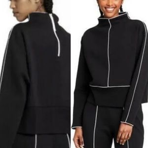 Victor Glemaud X Target Black Mock Neck Contrast Trim Long Sleeve Top